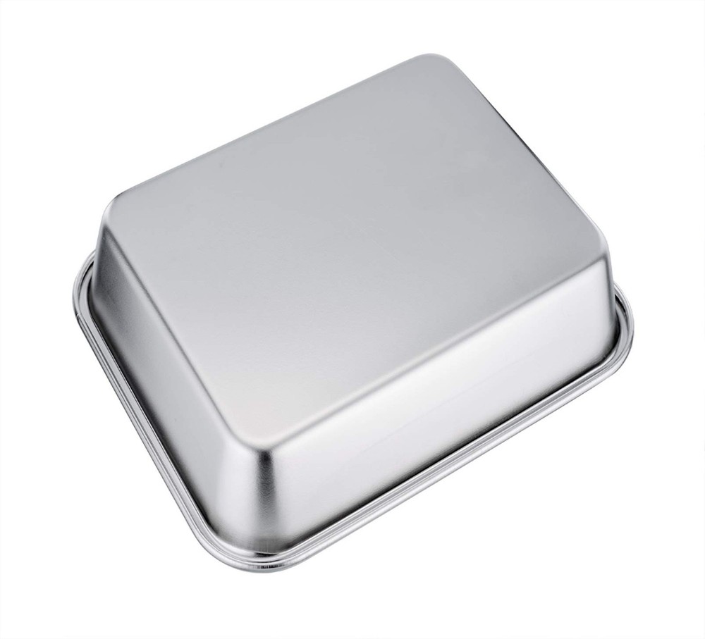 Rectangular Cake Pan Brownie Stainless Steel Lasagna Casserole Baking