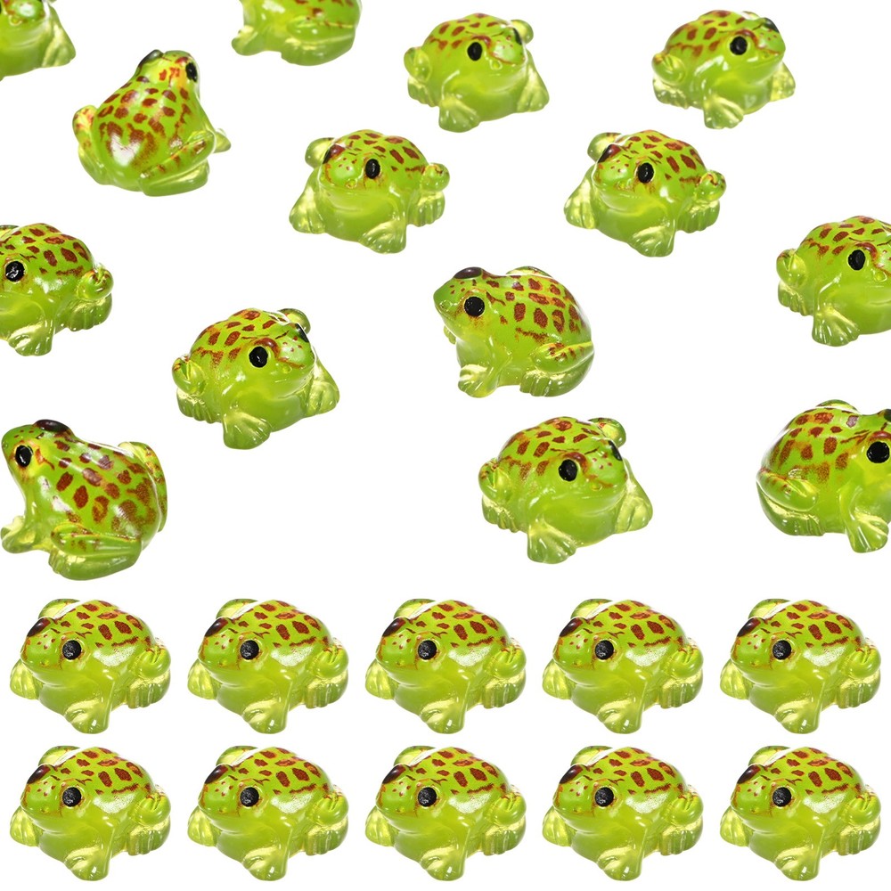 60-Pack Luminous Mini Resin Frogs, Tiny Frog Figurines [Green]