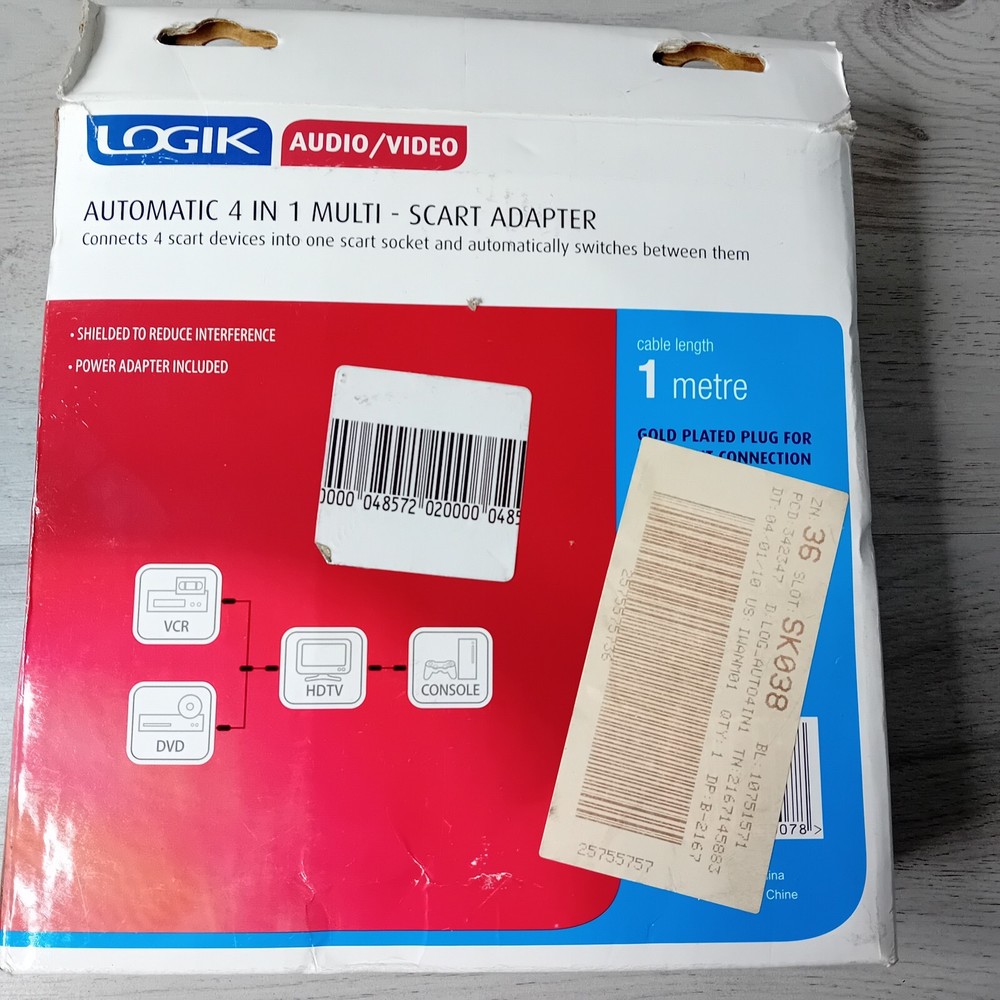 LOGIK AUTOMATIC 4 IN 1 MULTI SCART ADAPTER - NEW IN OPENED BOX