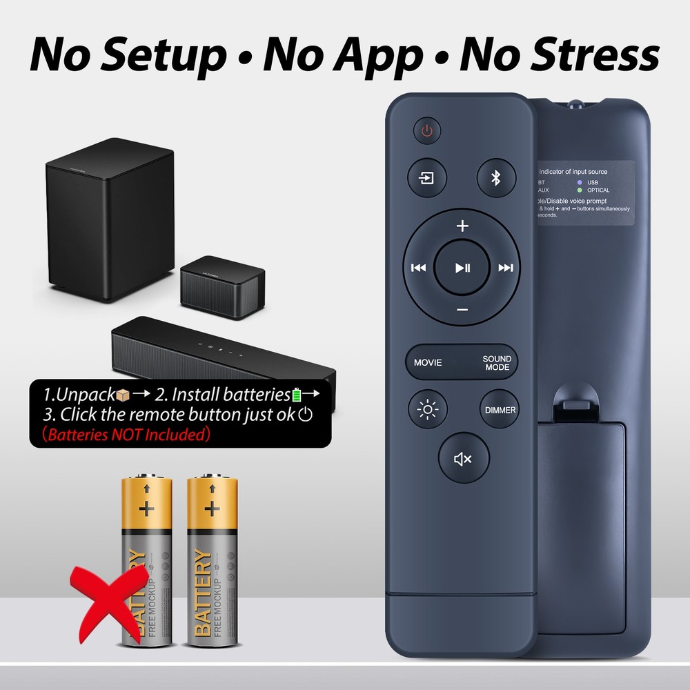 For Onn Soundbar 100075108 Remote Control