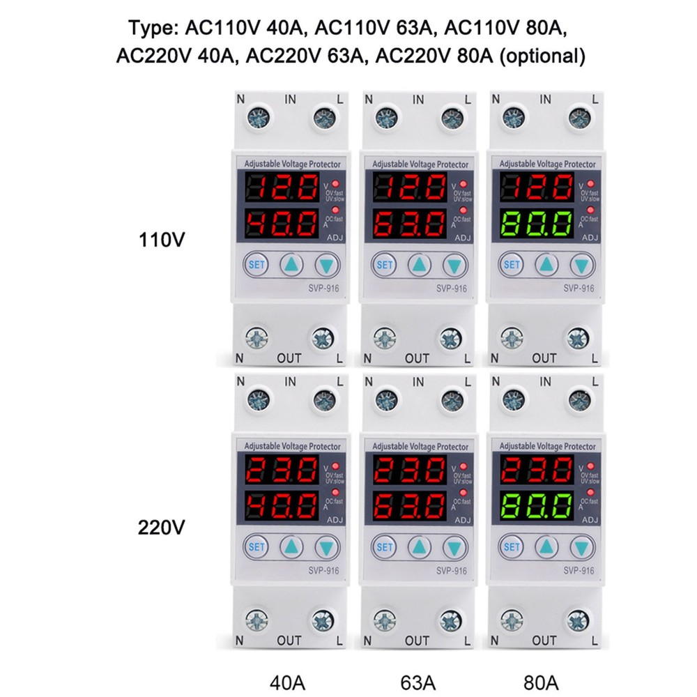 1-Multifunctional Adjustable Voltage Limit Current Protector Self-resetting HCUD
