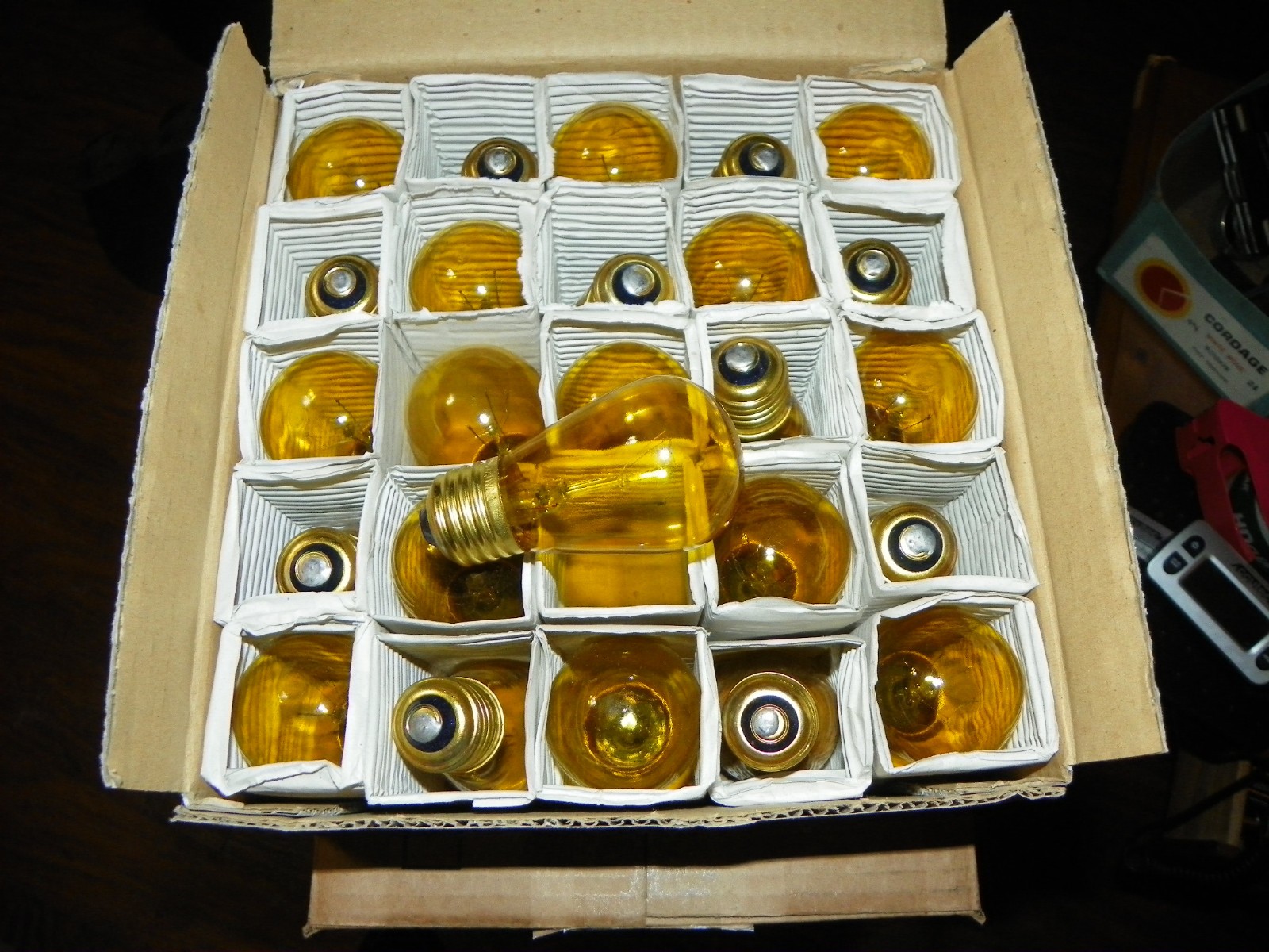 Box of 25 11W 130V E26 Base YELLOW Light Replacement Bulbs