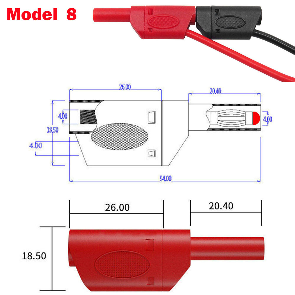 3.3FT 4mm Stackable Banana Plug Test Lead Kit & Alligator Clip & Back Probe HOT