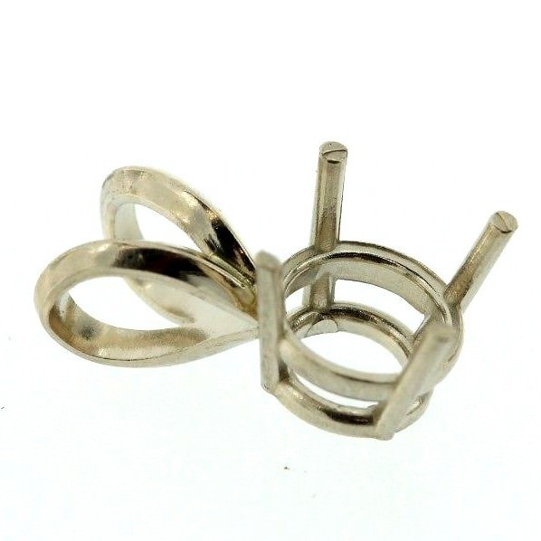 2mm - 12mm Round 14k White & Yellow Gold 4 Prong Pendant Setting 0.05ct - 5.00ct