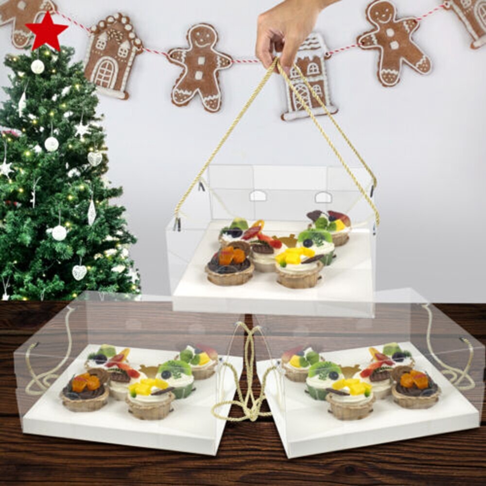 2pc Cake Boxes with 7pcs Random Toppers ECO-FRIENDLY Cupcake Containers