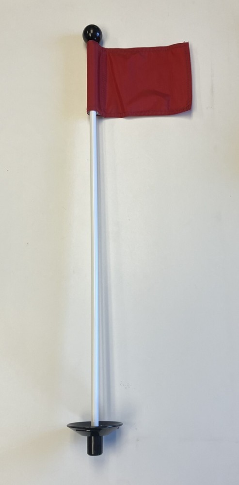 Golf Practice Putting Green Flagstick  -  33" Marker, Solid Red Jr. Flag