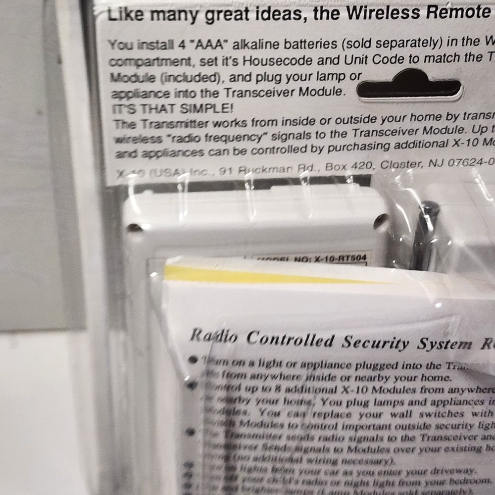 X-10 Powerhouse Wireless Remote Controlled RC5000 Security System 5510 5511