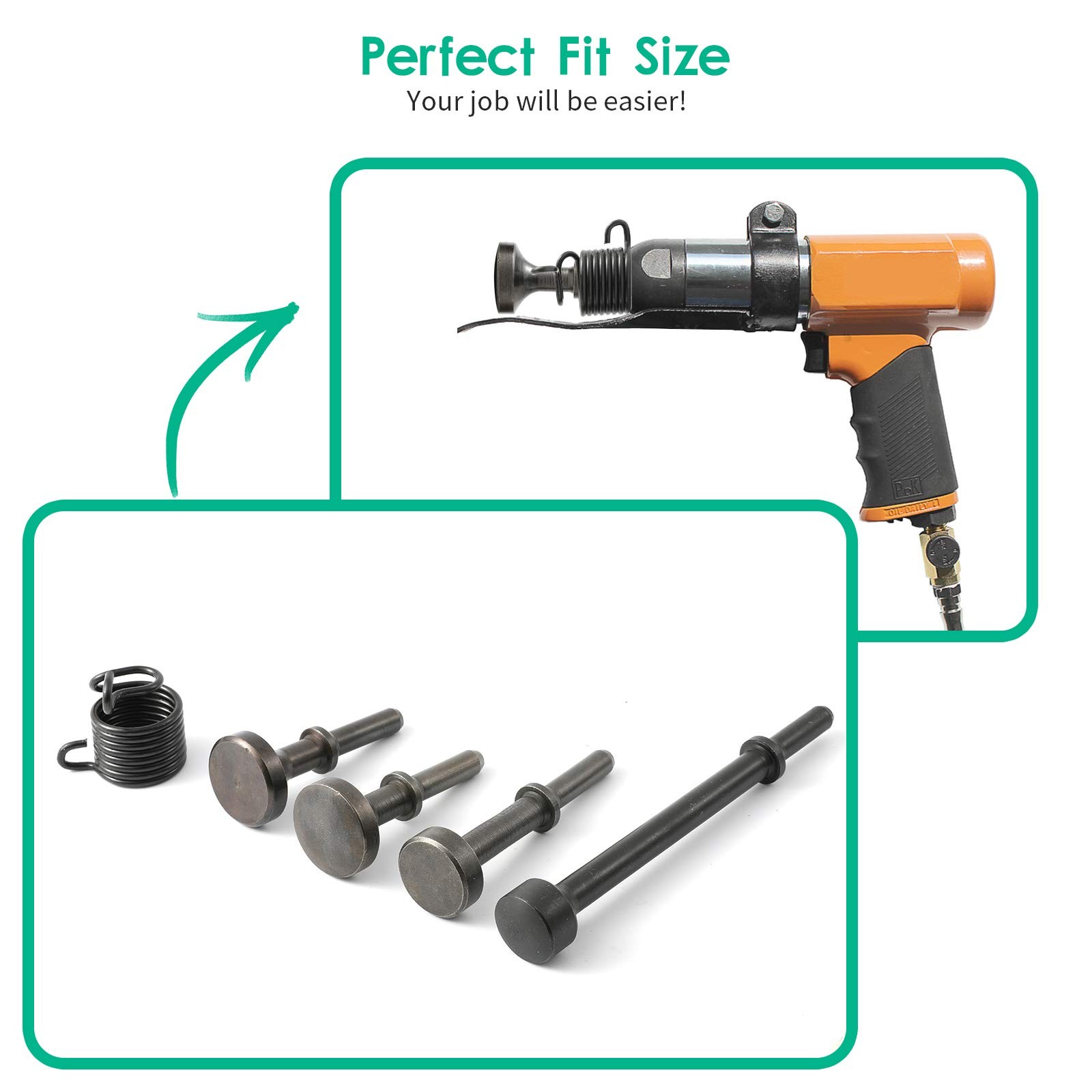 Anndason 5 Pcs Smoothing Pneumatic Air Hammer Chisel Bits Black