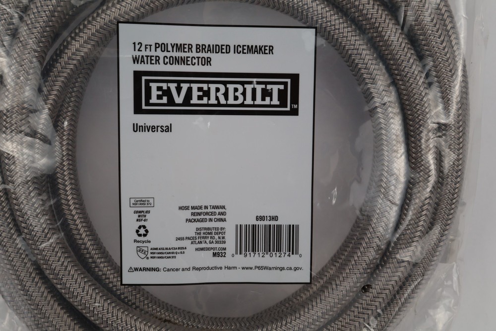 Everbilt 12 FT Polymer Braided Icemaker Water Connector