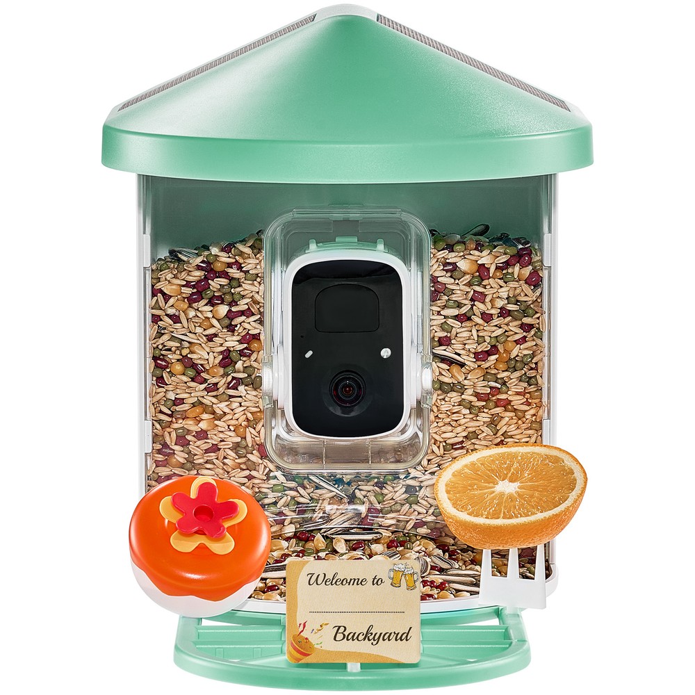 Smart Bird Feeder with Camera Solar Panel AI Identify Birds APP Wi-Fi