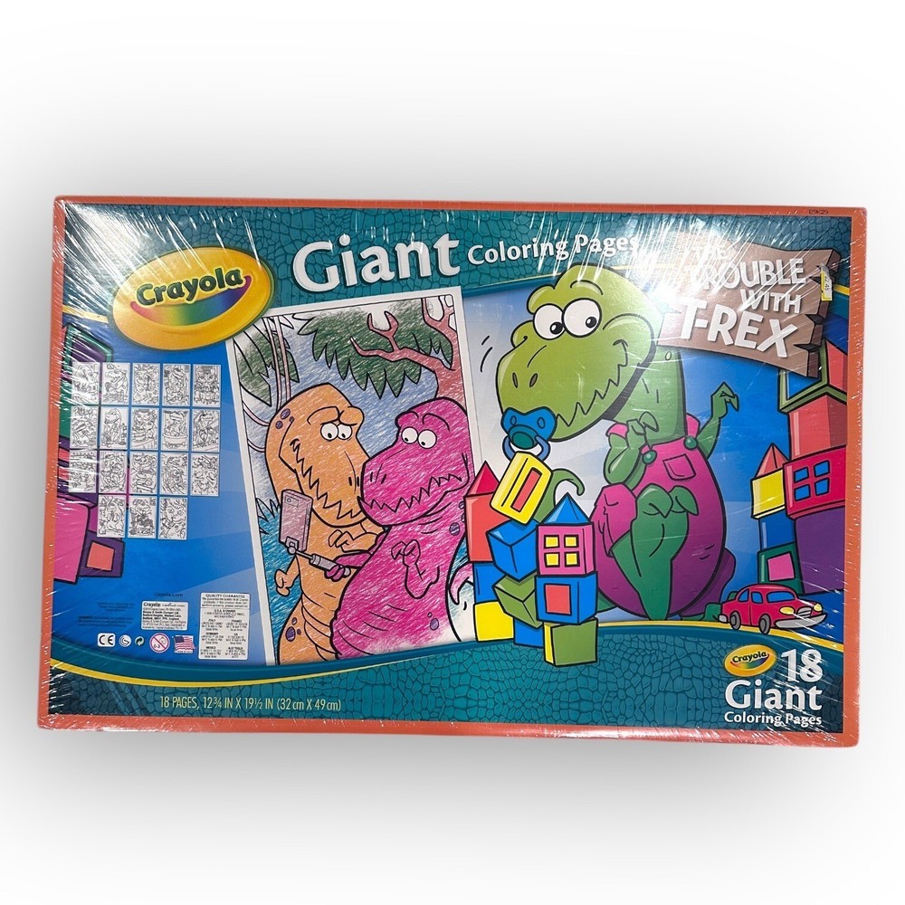 Melissa & Doug 10 Jumbo Triangular Crayons & Crayola Giant Coloring Pages Set