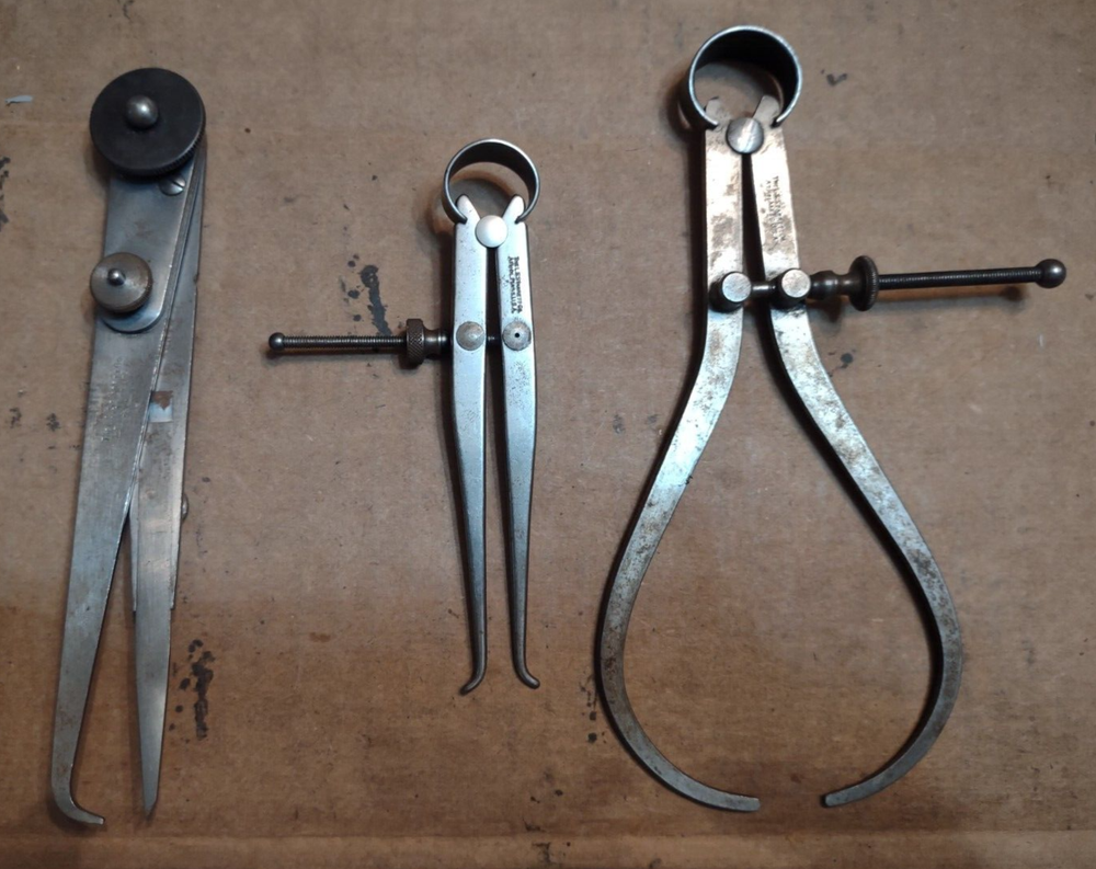 3 PCS - Vintage Starrett Calipers Inside & Outside