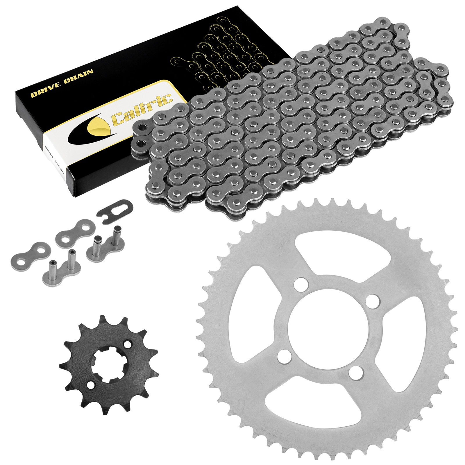 Caltric Drive Chain and Sprockets Kit for Yamaha TT-R125 TTR125E  2002 2003-2010