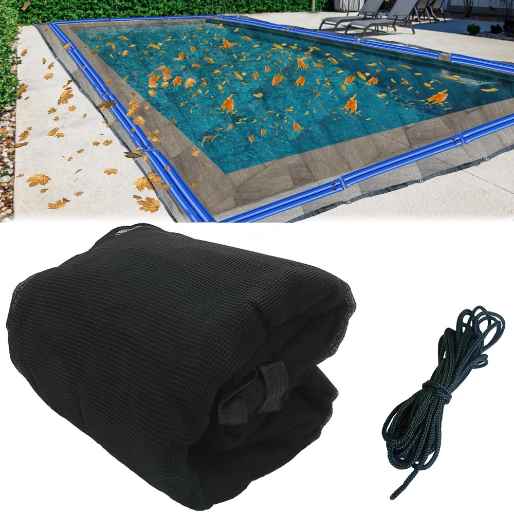 20x40 Ft Pool Leaf Net Cover for Inground/Above Ground, Durable Black Mesh