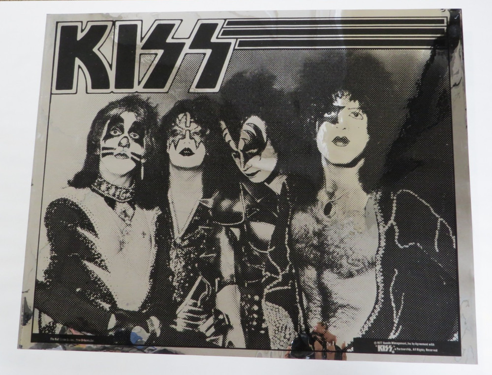 KISS GROUP MYLAR POSTER 1977 AUCOIN