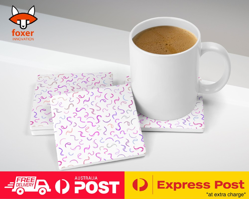 COASTER COFFEE DRINKING MAT|SCRIBBLES SQUIGGLE PATTERN 45