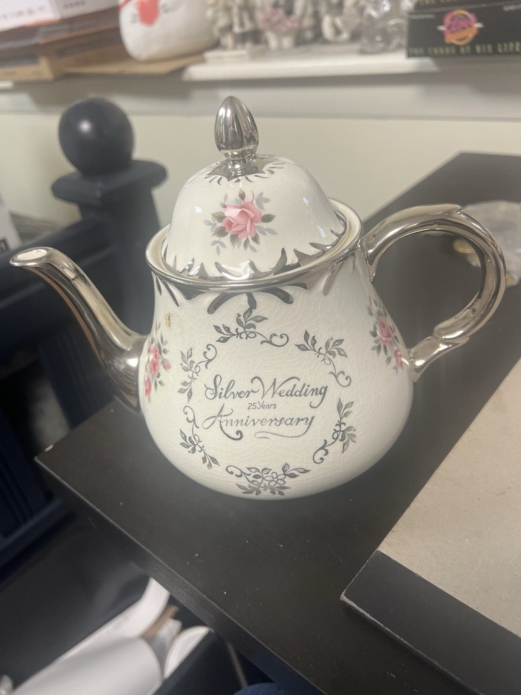 Silver Wedding 25 Years Anniversary Tea Pot