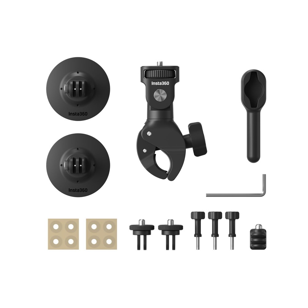 Insta360 Motorcycle Bundle, Universal Powerful Clamp and Flexible Black