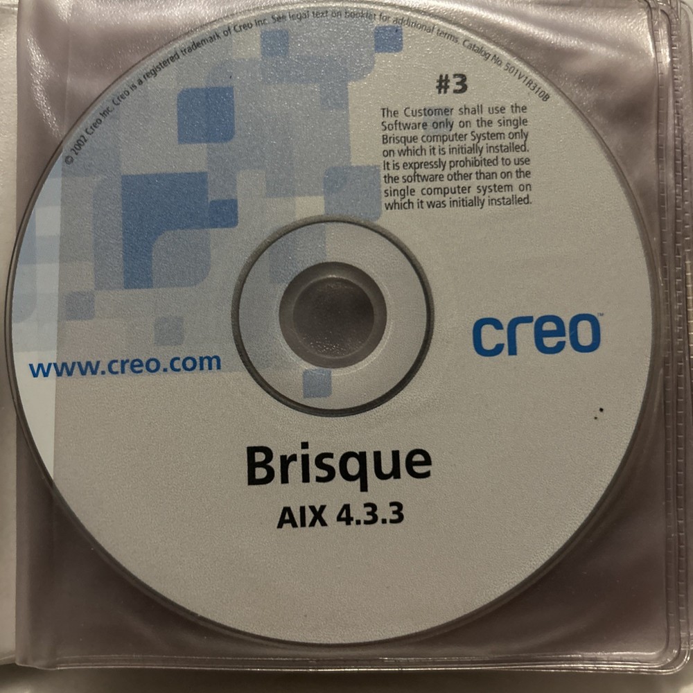 Creo Brisque 4.0.97.23 RIP Software Installation Kit – 7 CDs + Docs – Legacy