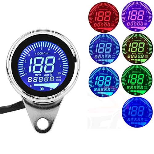 Universal Motorcycle Odometer LCD Digital Speedometer Tachometer Gauges with