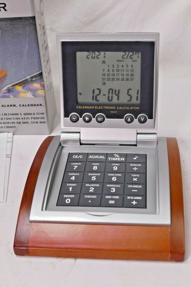 Clock, Calendar, Alarm Clock, World Time, Desk Clock, Shelf, Bedside - NOS