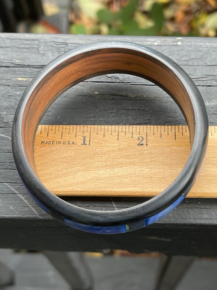 Black & Blue Plastic Bangle Bracelet