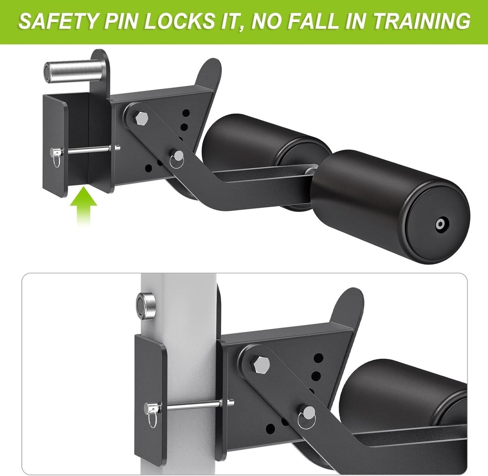 Nordic Hamstring Curl Attachment - Leather, Adjustable Leg Hold Down for Pow...