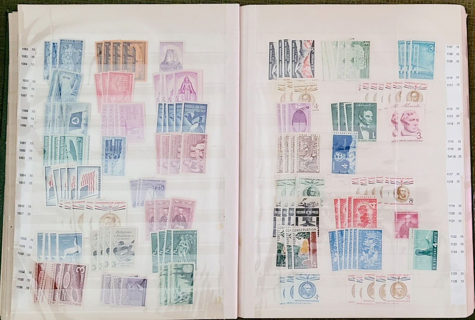 US STAMPS Lot MNH Mixed FV $190, Scott Identified In Binder + Plate Block Sets