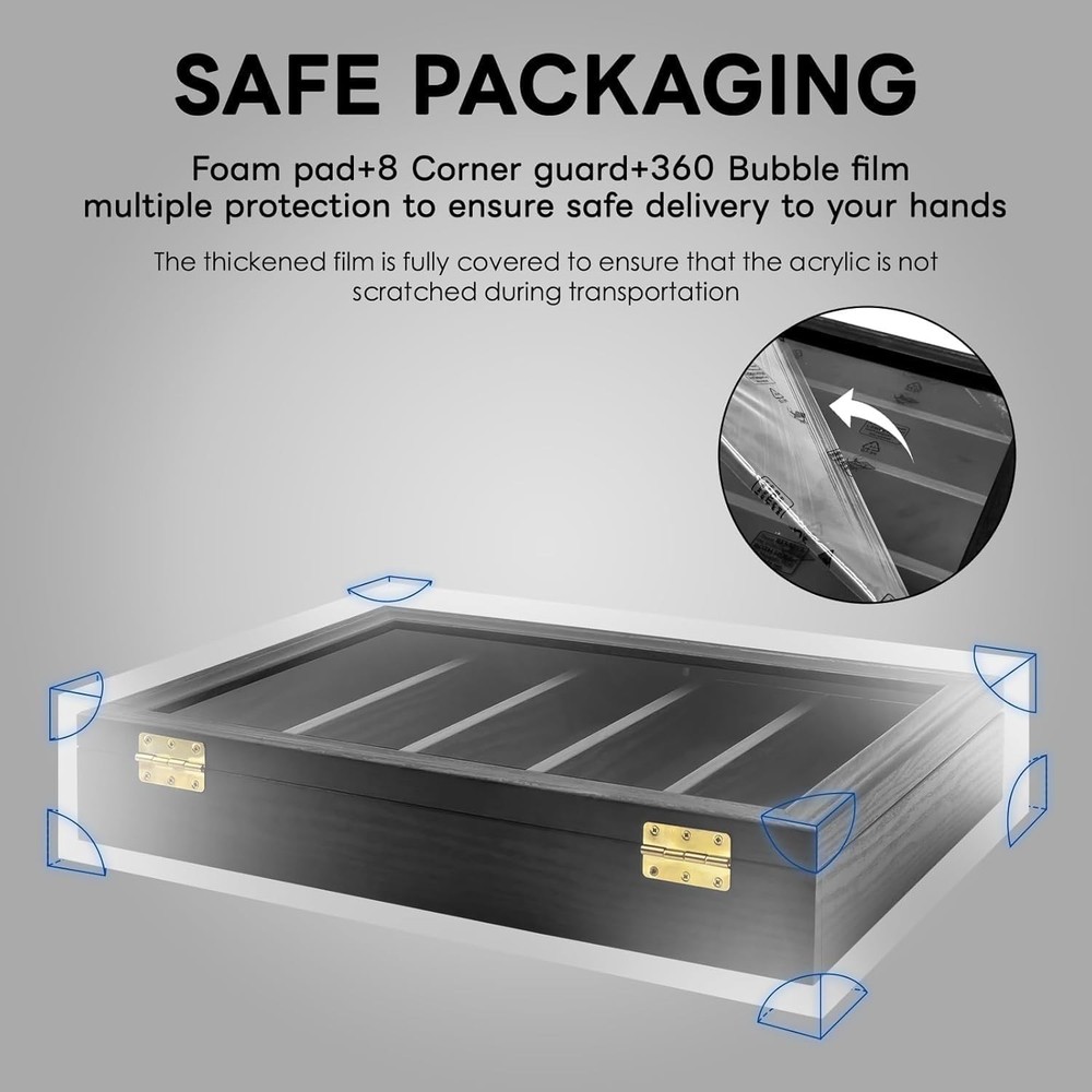 Lockable Wall-Mounted Acrylic Knife Display Case with UV Protection