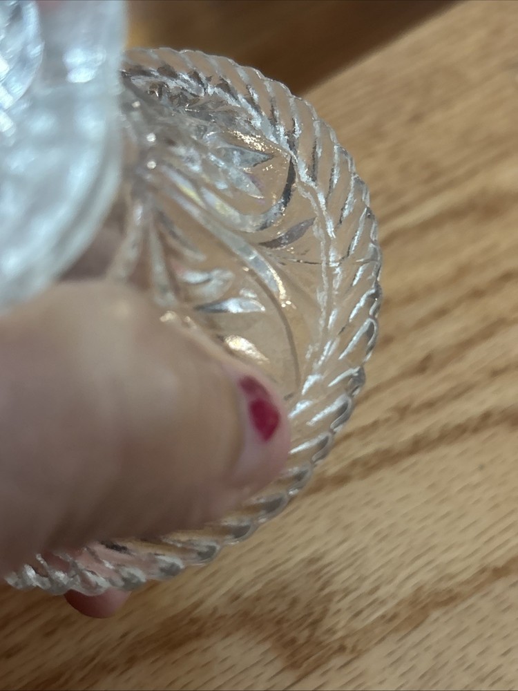 Flint Glass Master Salt ARCHED LEAF EAPG Victorian Pattern