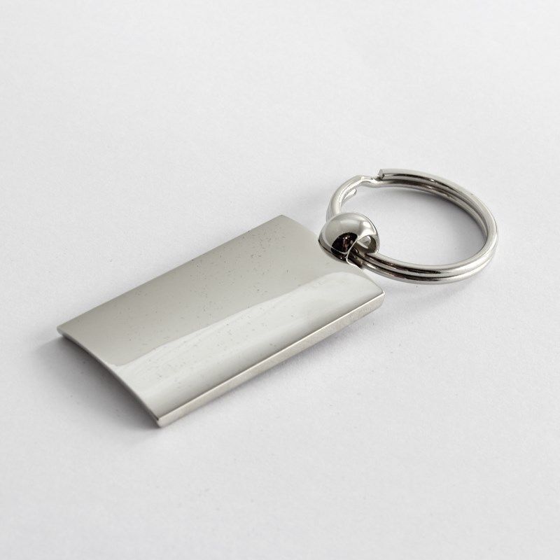 Mitsubishi Black Rectangular Authentic Chrome Key Fob Key ring Keychain Lanyard