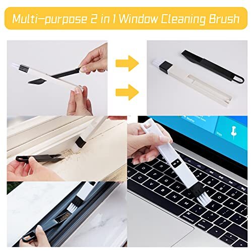 Window Squeegee and Microfiber Scrubber Set, 2-In-1 Window Cleaning Kit