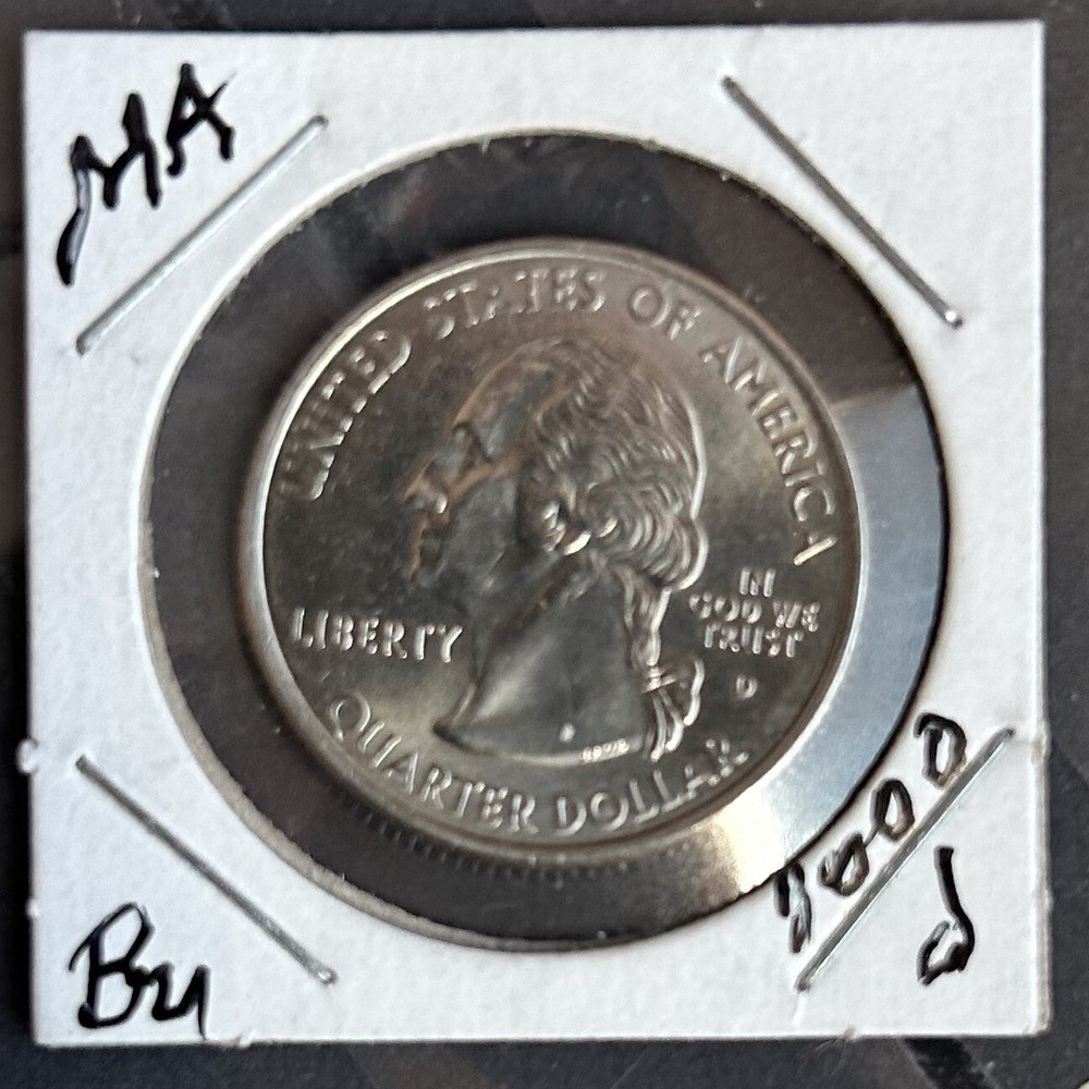 2000 D: Massachusetts State Quarter BU from mint roll