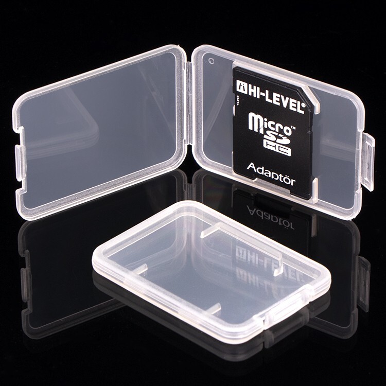 5pcs Clear Plastic Memory Card Case Holder For SD SDHC Micro SD Adapter