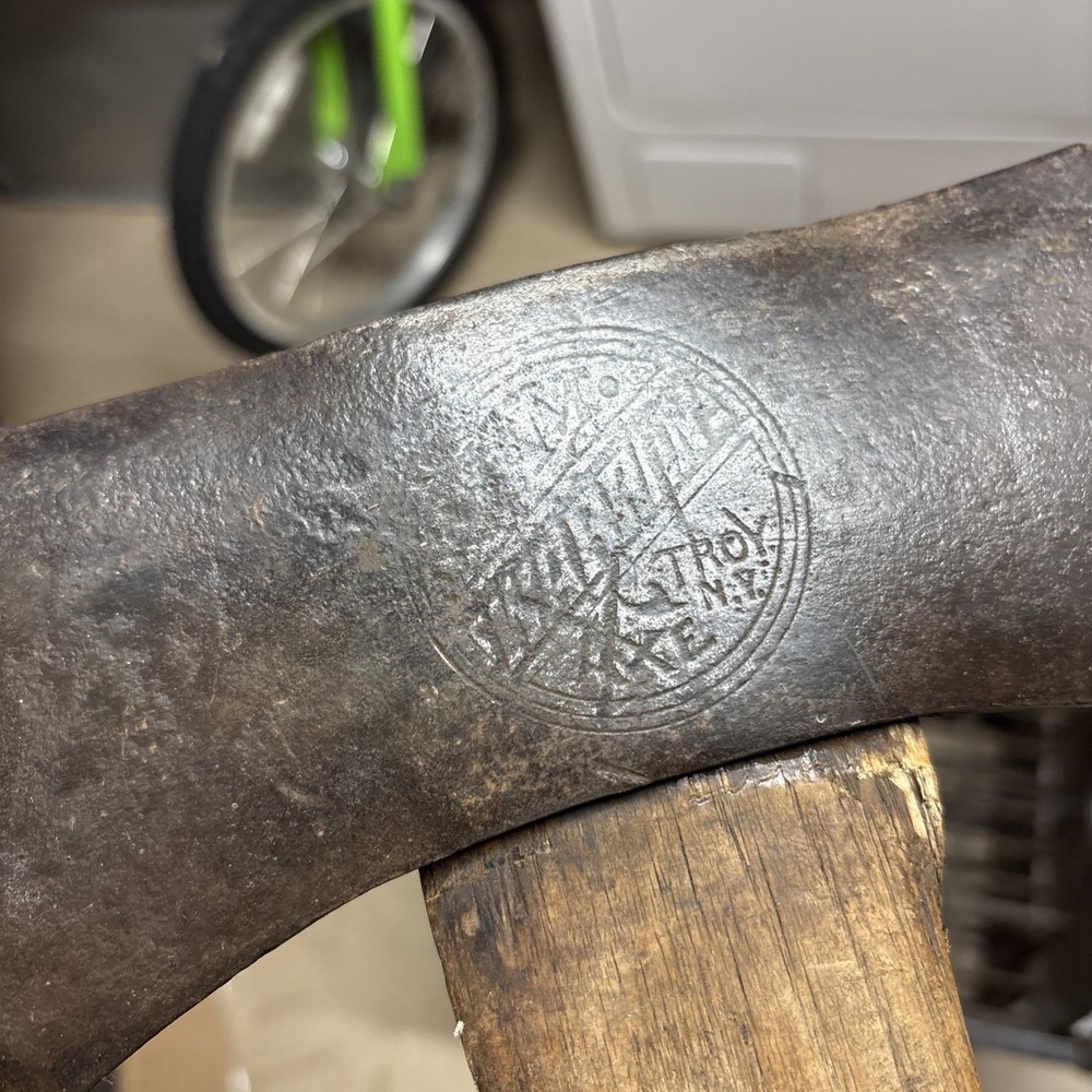 JM Warren Axe Head, Double bit, Embossed axe, Axe Head Only