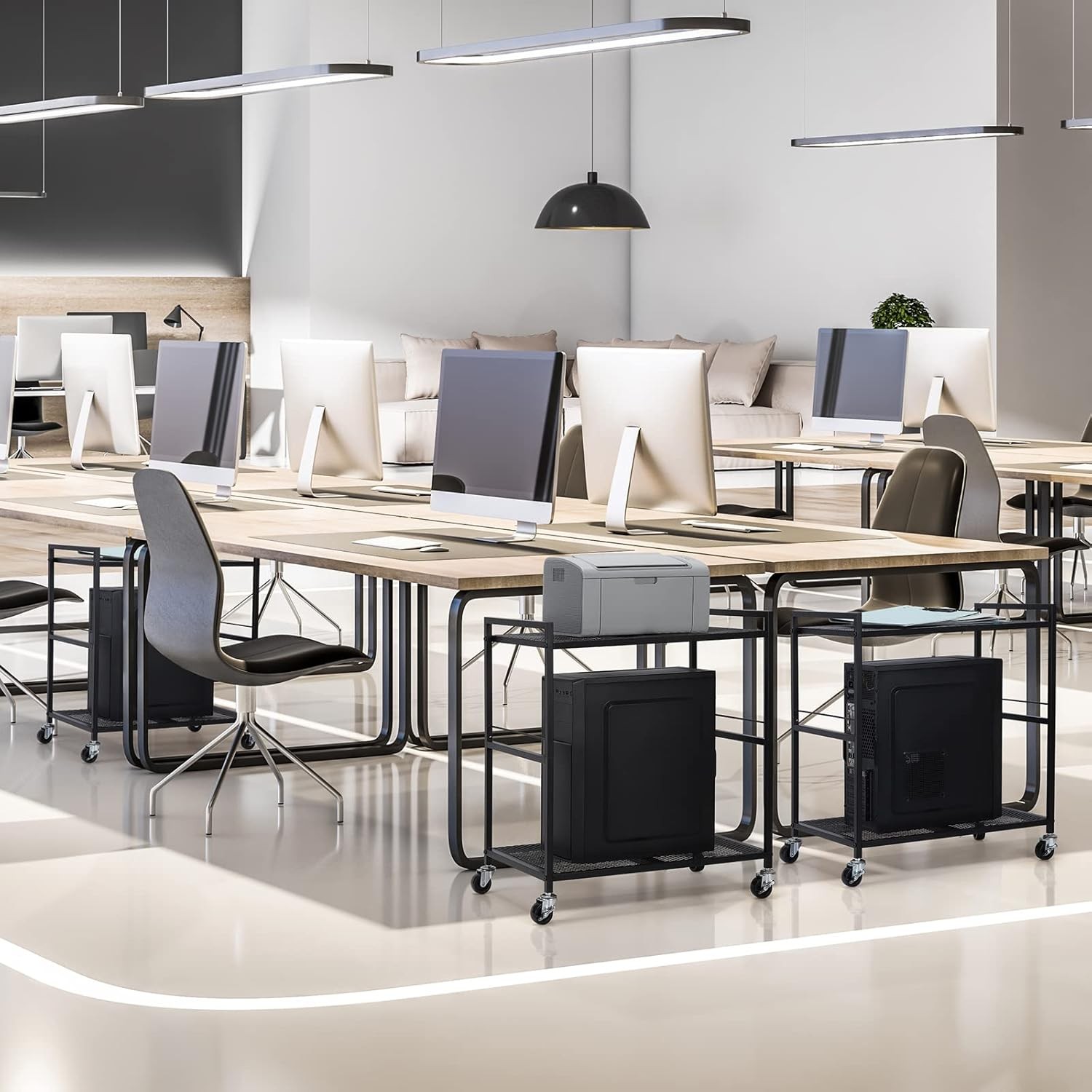 PC Tower Stand YBING, Mobile CPU Cart Black