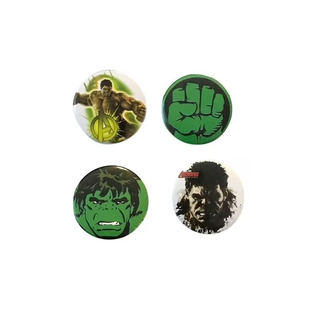 Incredible Hulk Buttons Set of 4