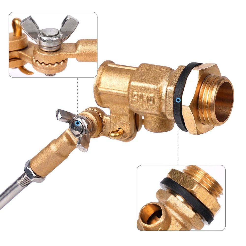 Brass Float Valve 1/2 inchPlastic Water Float Valve with Long Adjustable Arm ...