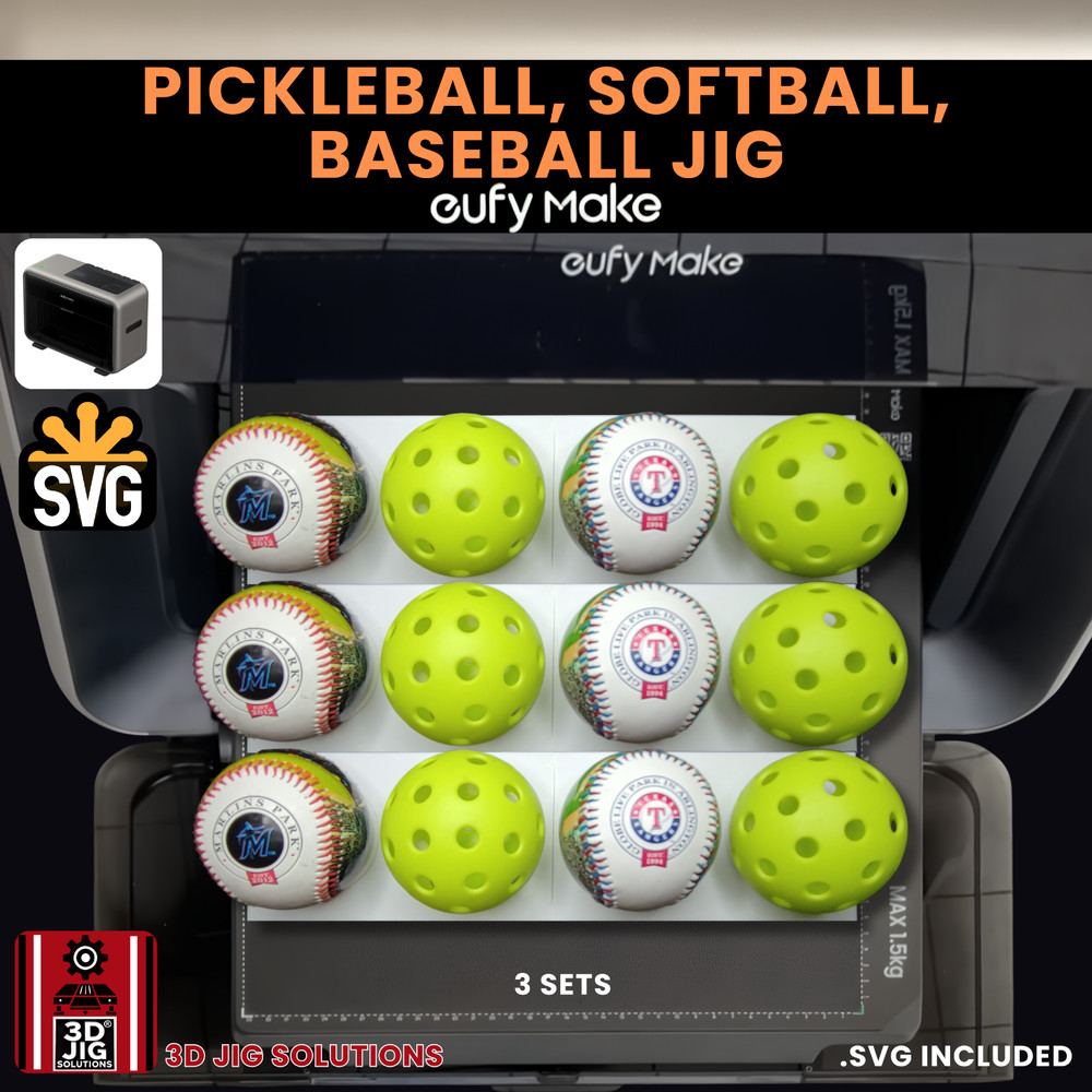 EufyMake E1 UV Printer Jig | Baseball Template