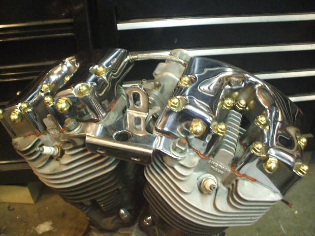 Harley Shovelhead rocker box valve cover brass acorns Old-Stf acorn kit