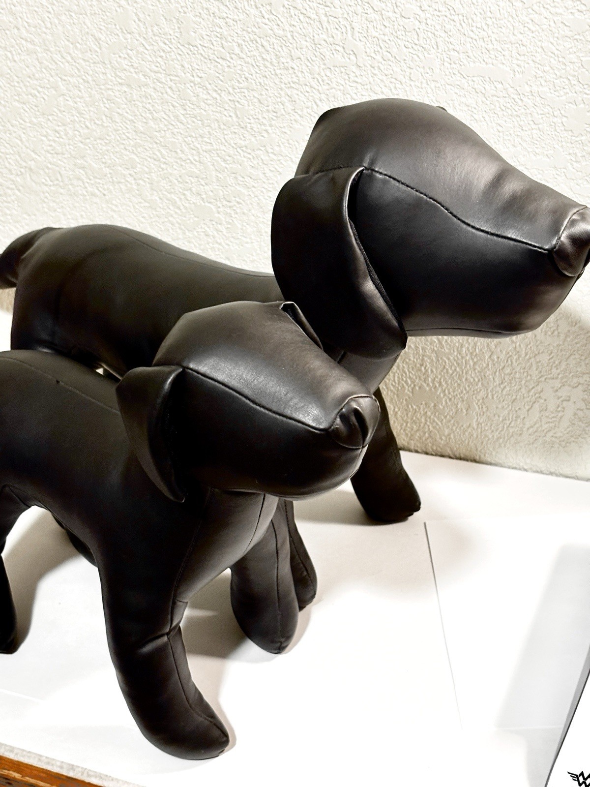 Black Vinyl Dog Mannequins for Clothing Display Model Set Of Two