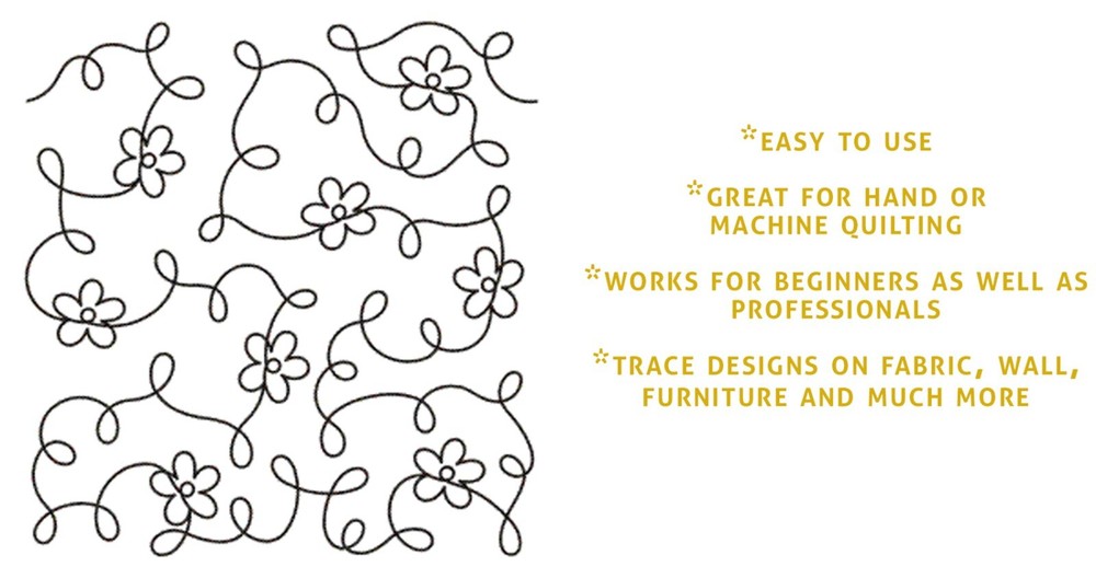 Floral Quilting Stencil Primrose Flower Pattern Continuous Line Stipple Stencils