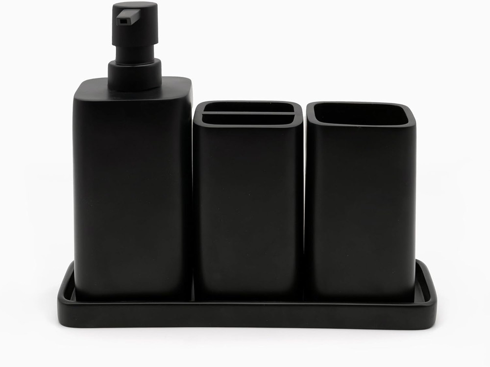 Bathroom Accessory Sets, 4 Pieces Bathroom Accessories Complete Set Vanity Count