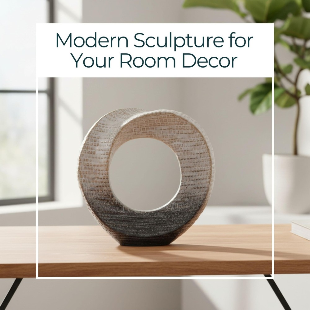 Decorative Sculpture Table Top – Modern Coffee Table Decor, Ceramic & Ston