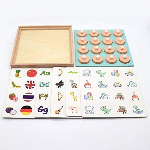 PlayAmaze Practical Wooden Matching Memory Game with Frame & Handles