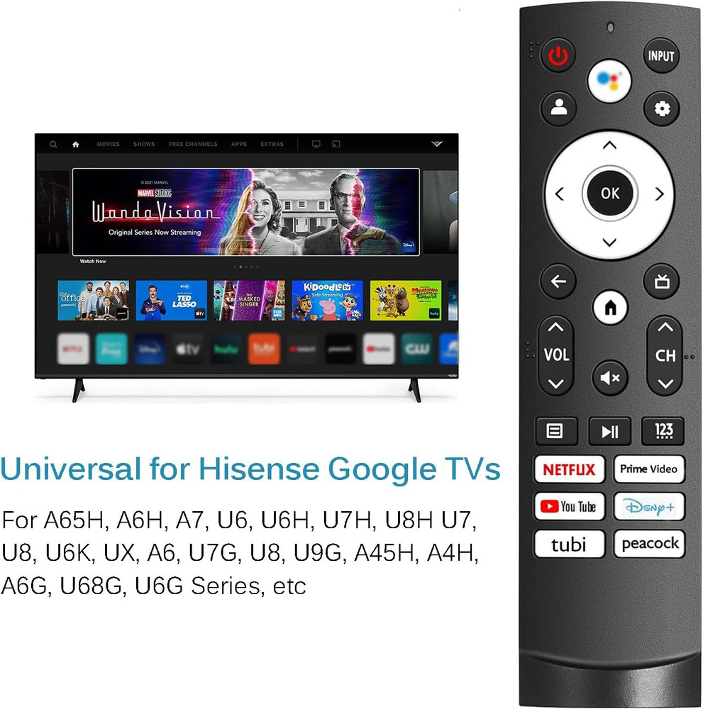 Universal Remote Control for Hisense Smart Google TV Series, Replacement for UHD