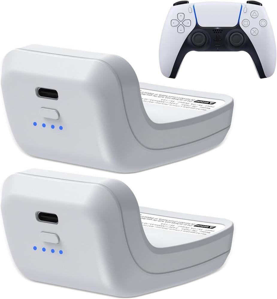2X 3000mAh PS5 Controller External Battery Pack, PS5 Replacement Battery Extende