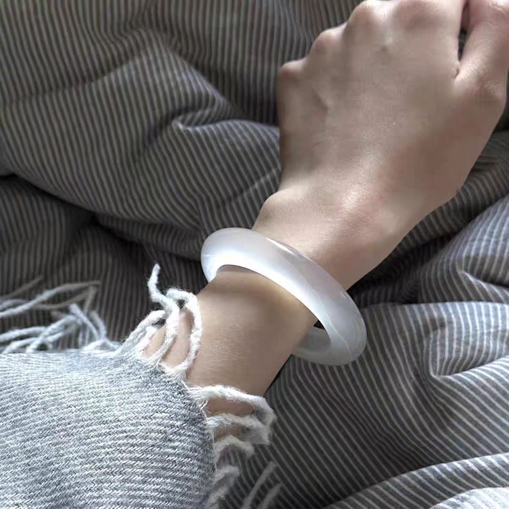 Natural White Moonstone Agate Bracelet