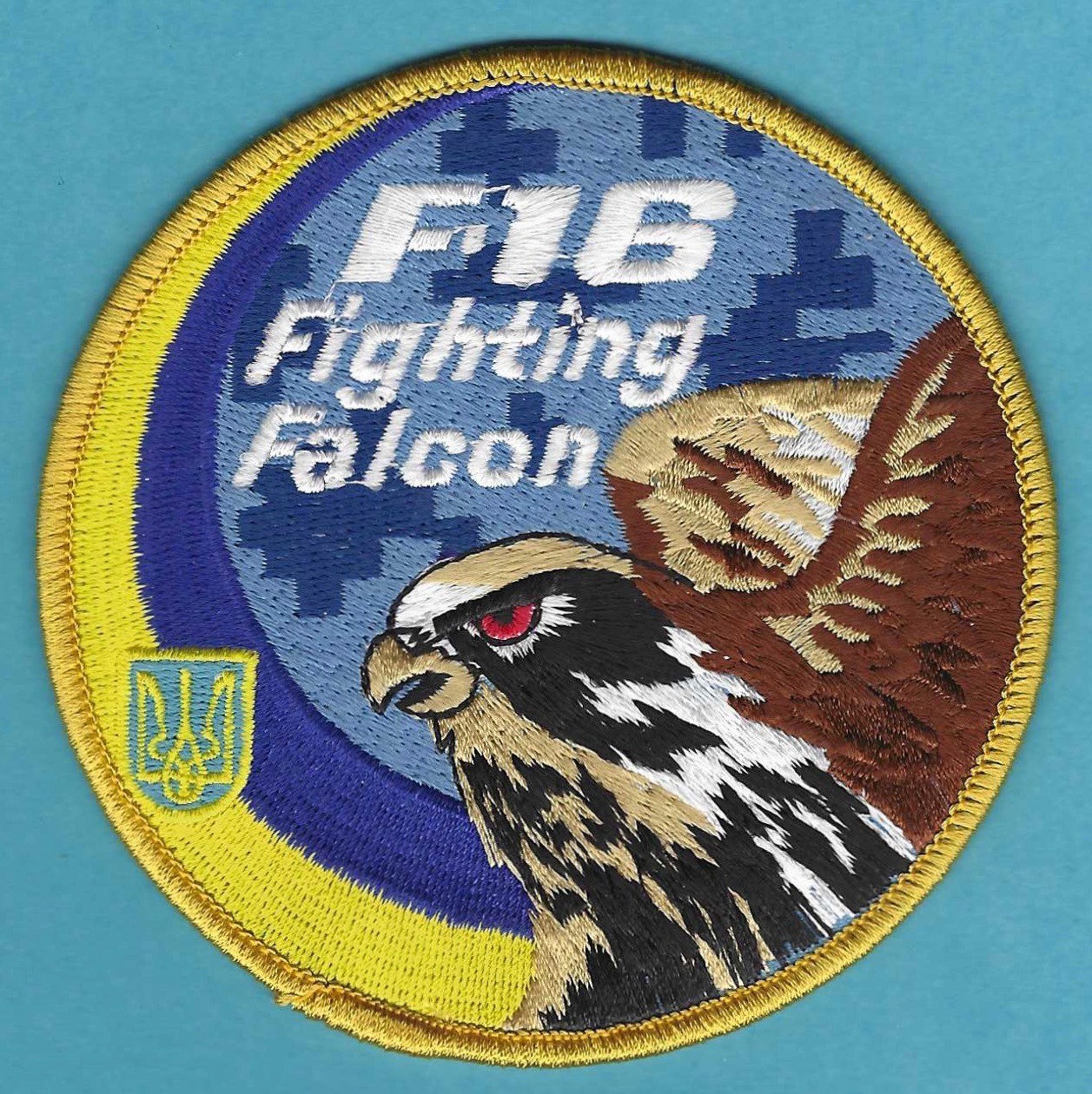 UKRAINIAN AIR FORCE F-16 FIGHTING FALCON AIRCRAFT PATCH