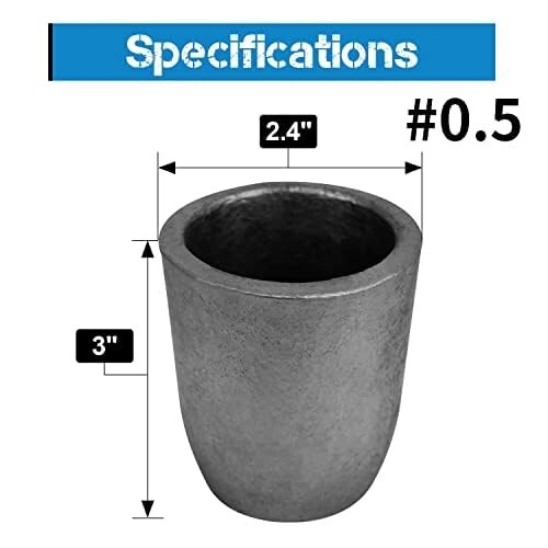 Premium Black Graphite Crucible, Silicon Carbide Clay Furnace Cup - 1800℃/3272℉